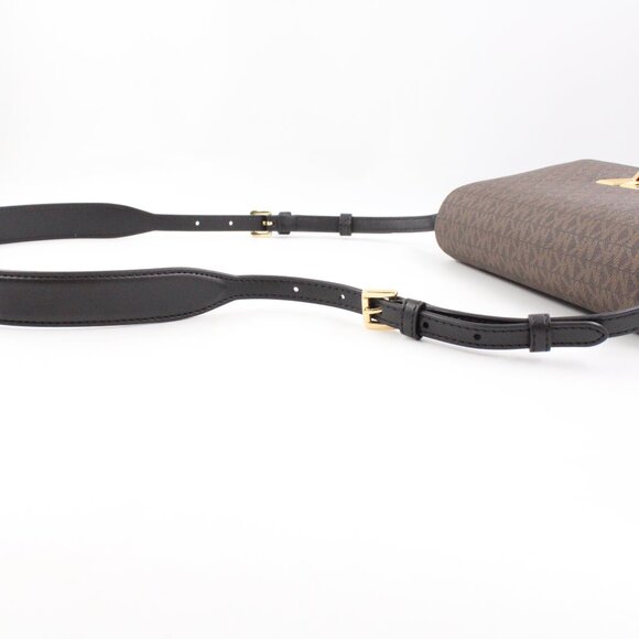 NWT Michael Kors Mimi Medium Logo Messenger Bag in Brown Coated Canvas - Picture 7 of 12